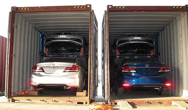 Cars in container